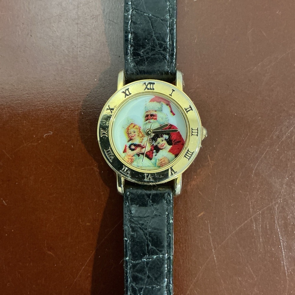 Vintage Milan Wrist Watch Christmas Santa Children Japan Movement Needs Battery